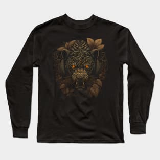 Tiger decorated with Javanese ornaments Long Sleeve T-Shirt